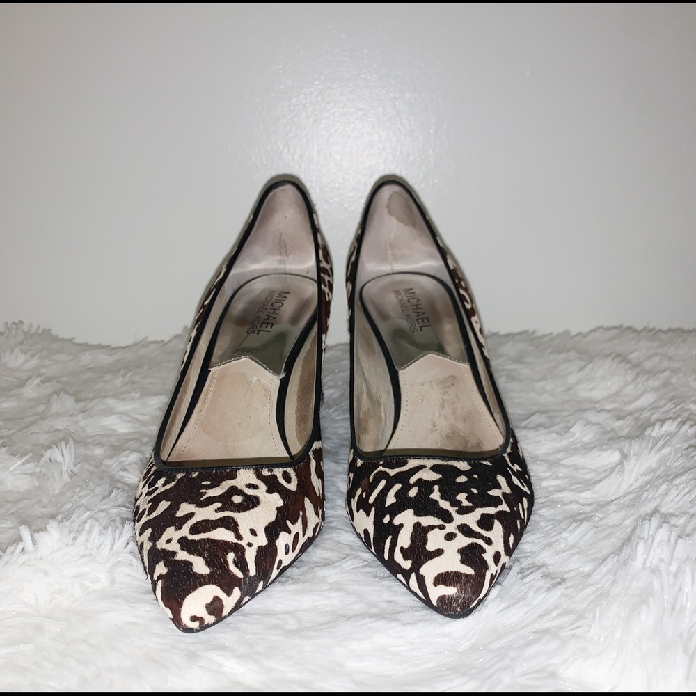 7 1/2 Michael Kors Cow Print Heels